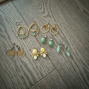 6 pairs of costume pierced earrings